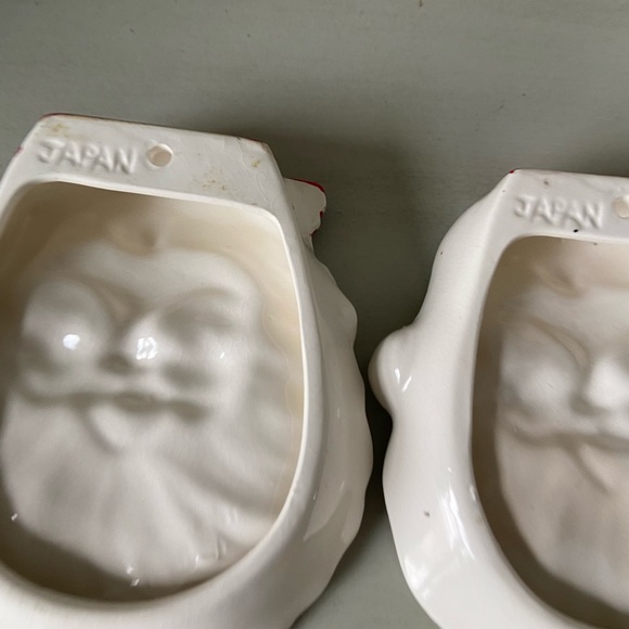 Vintage made in Japan ceramic Santa face wall hangings - Picture 6 of 11